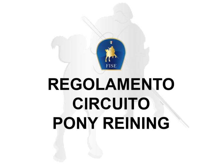 Regolamento Pony Reining FISE 2025