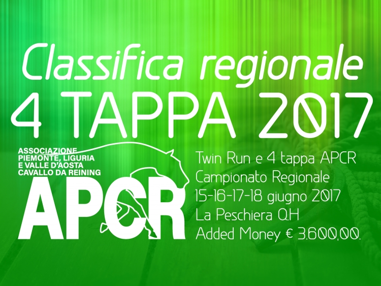 Classifica regionale dopo la 4 tappa APCR 2017